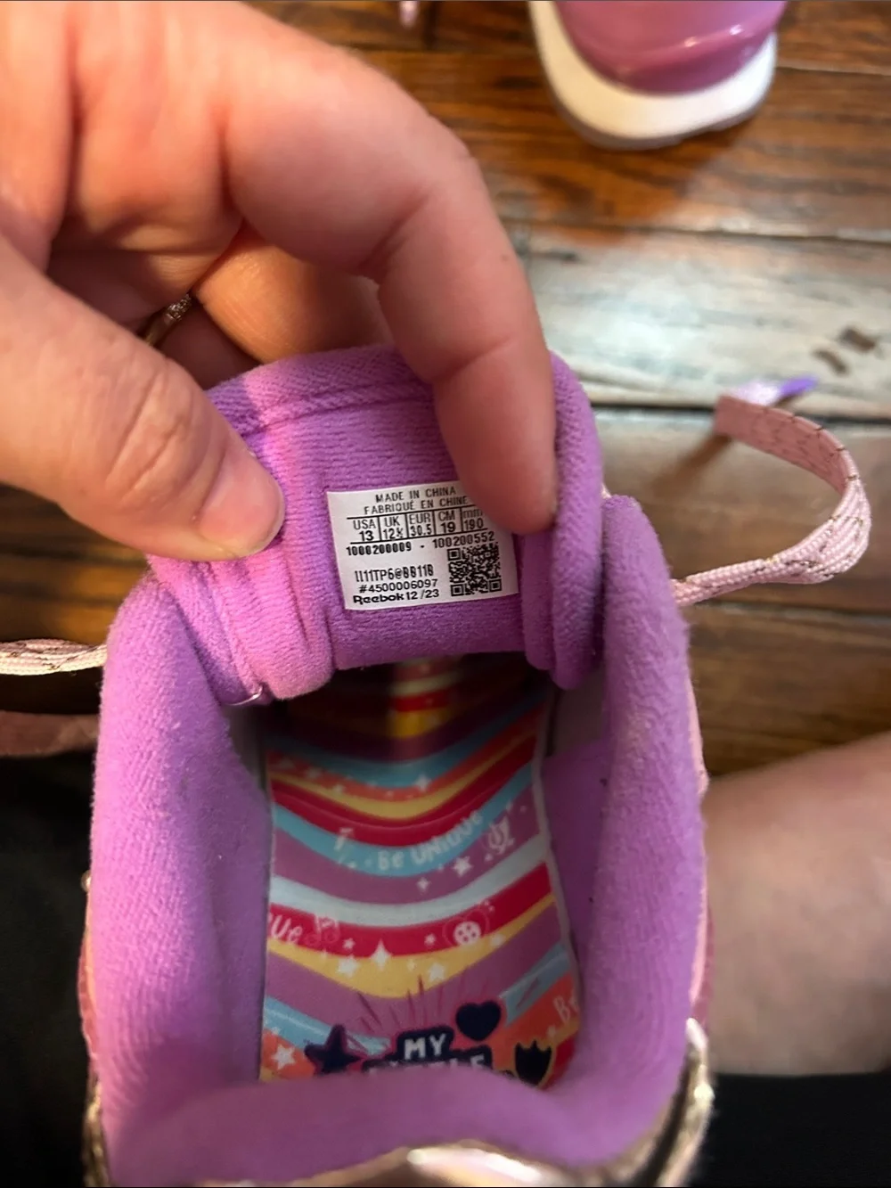 Reebok Light Up Kids Pink My Little Pony Glitter Lace-Up Sneakers sz 13